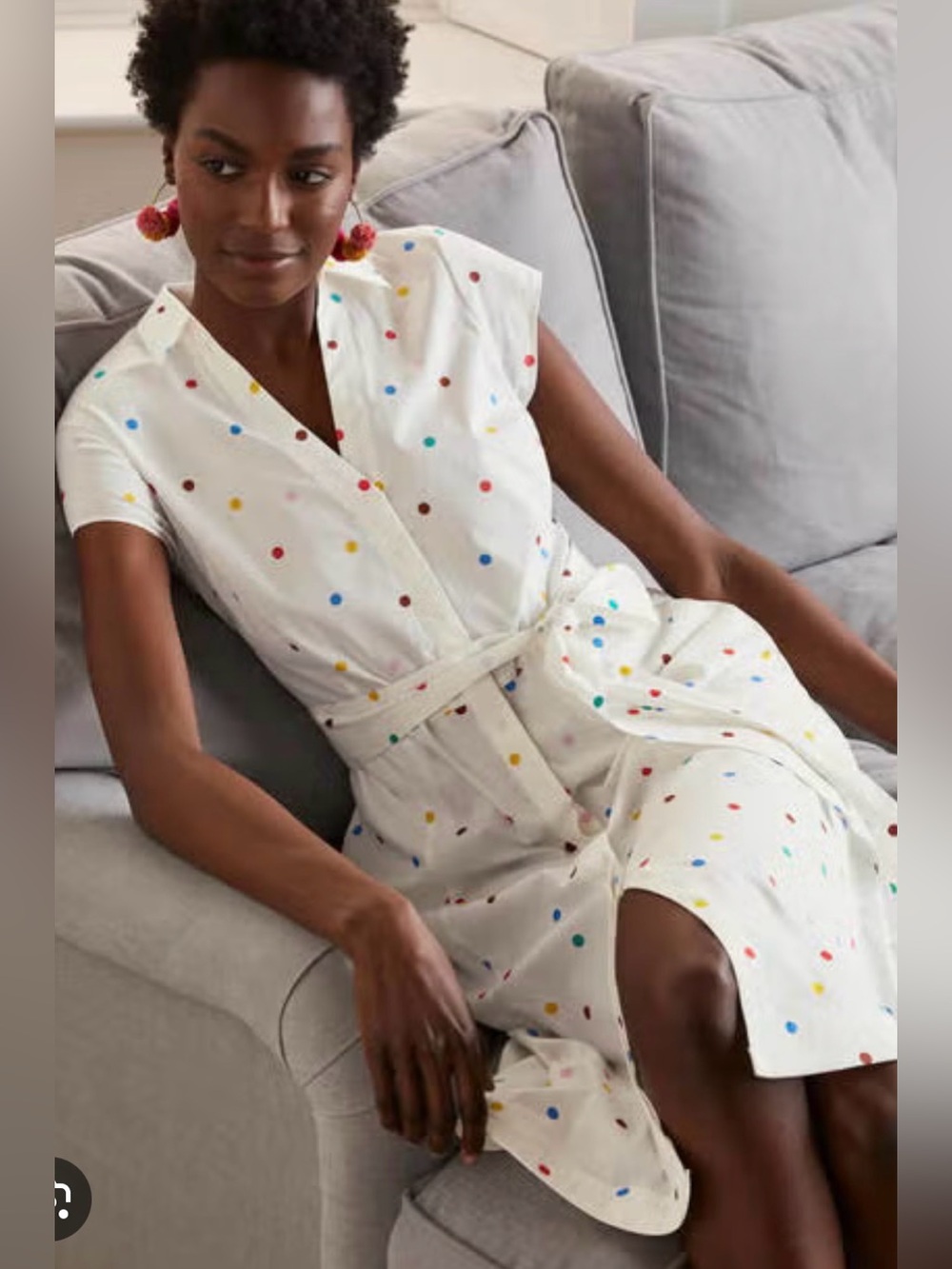 Boden Rowena Polka Dot Shirt Dress - Picture 2 of 13